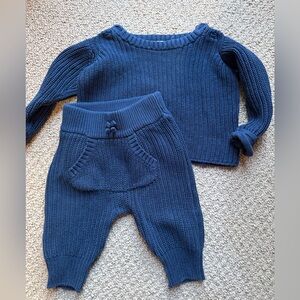 Cozy Blue Knit Kids Matching Set